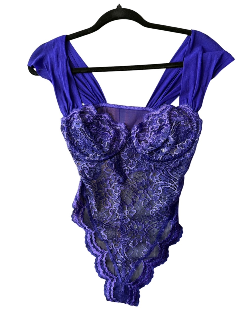 Vintage Victoria’s Secret Purple Lace Teddy Sheer Bodysuit Y2K Lingerie Goth